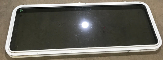 Used White Radius Non Opening Window : 60 W x 21 1/2 H x 1 7/8 D