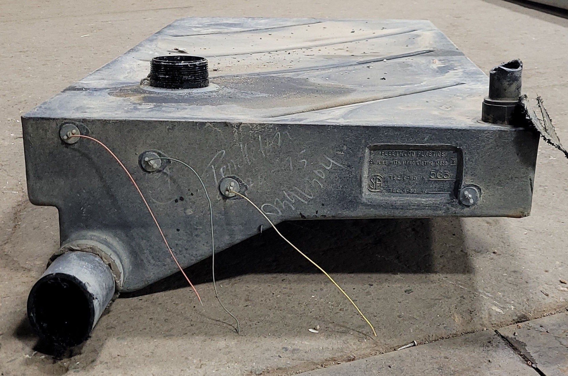 Used Waste/ Black Water Tank 52 3/4 X 27 X 10 1/4