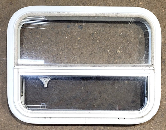 Used White Radius Opening Window : 23 1/2 W x 17 1/2 H x 1 7/8 D