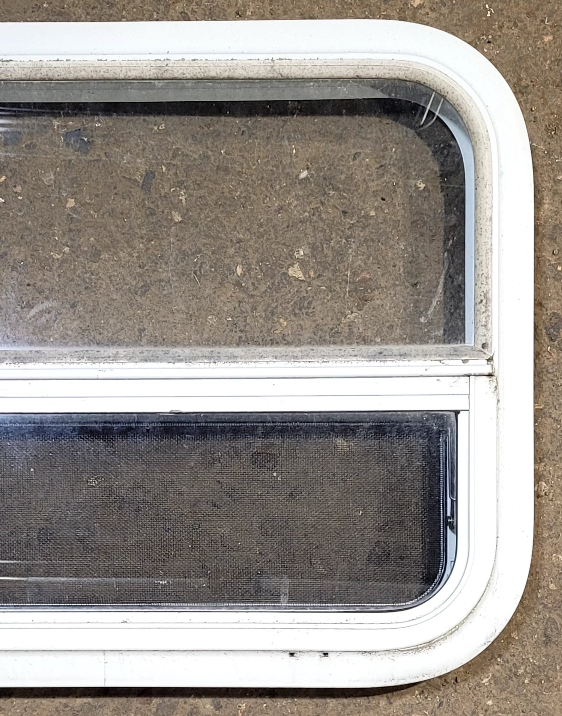 Used White Radius Opening Window : 23 1/2 W x 17 1/2 H x 1 7/8 D