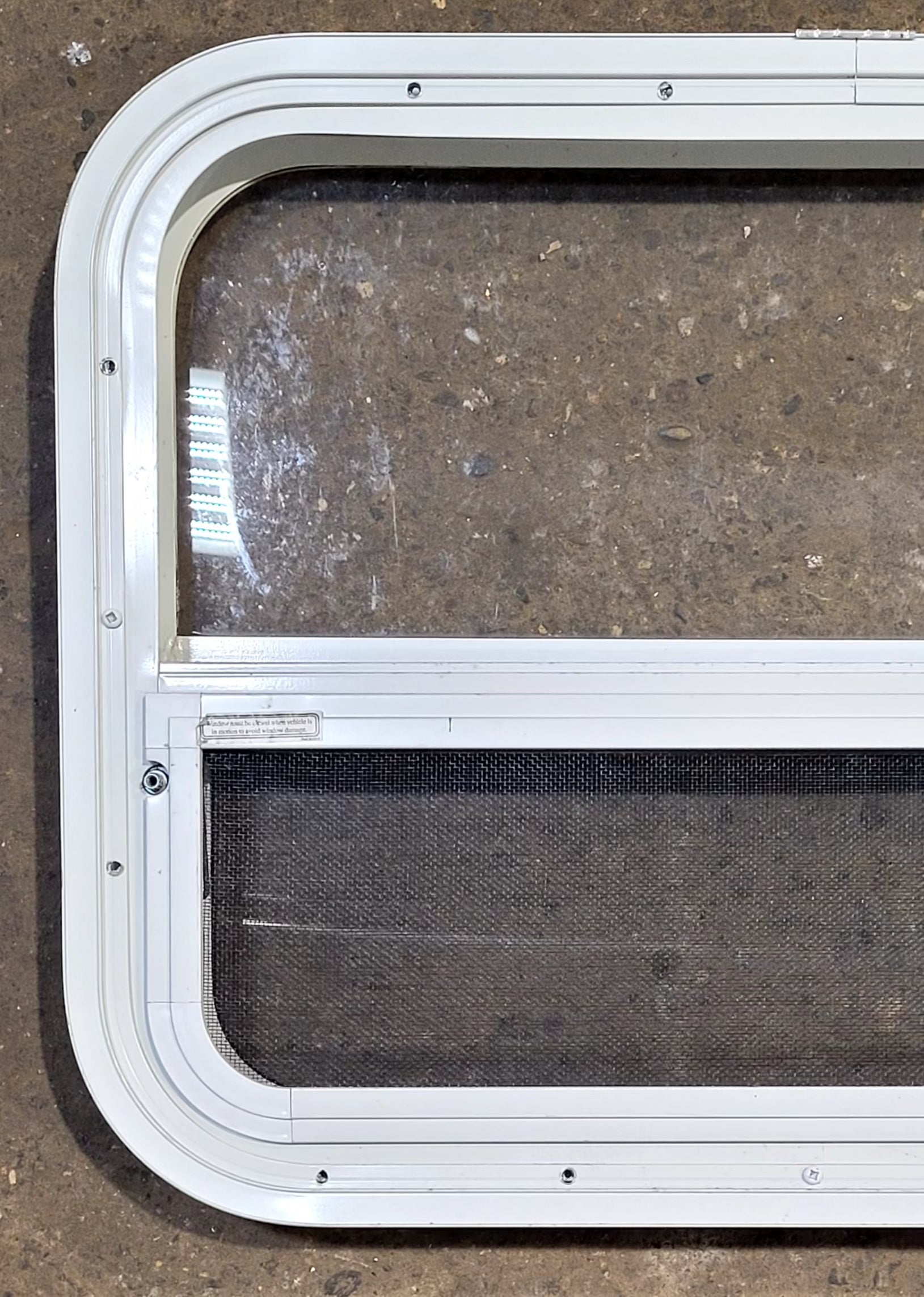 Used White Radius Opening Window : 23 1/2 W x 17 1/2 H x 1 7/8 D