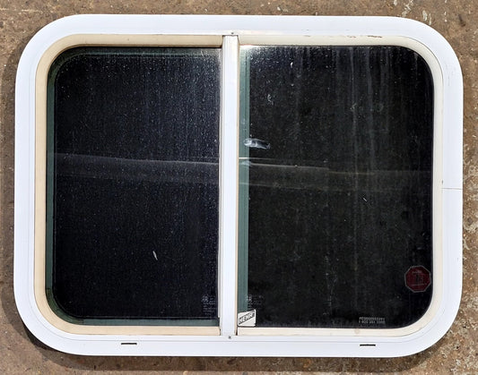 Used White Radius Opening Window : 23 1/2 W x 17 1/2 H x 1 3/4 D