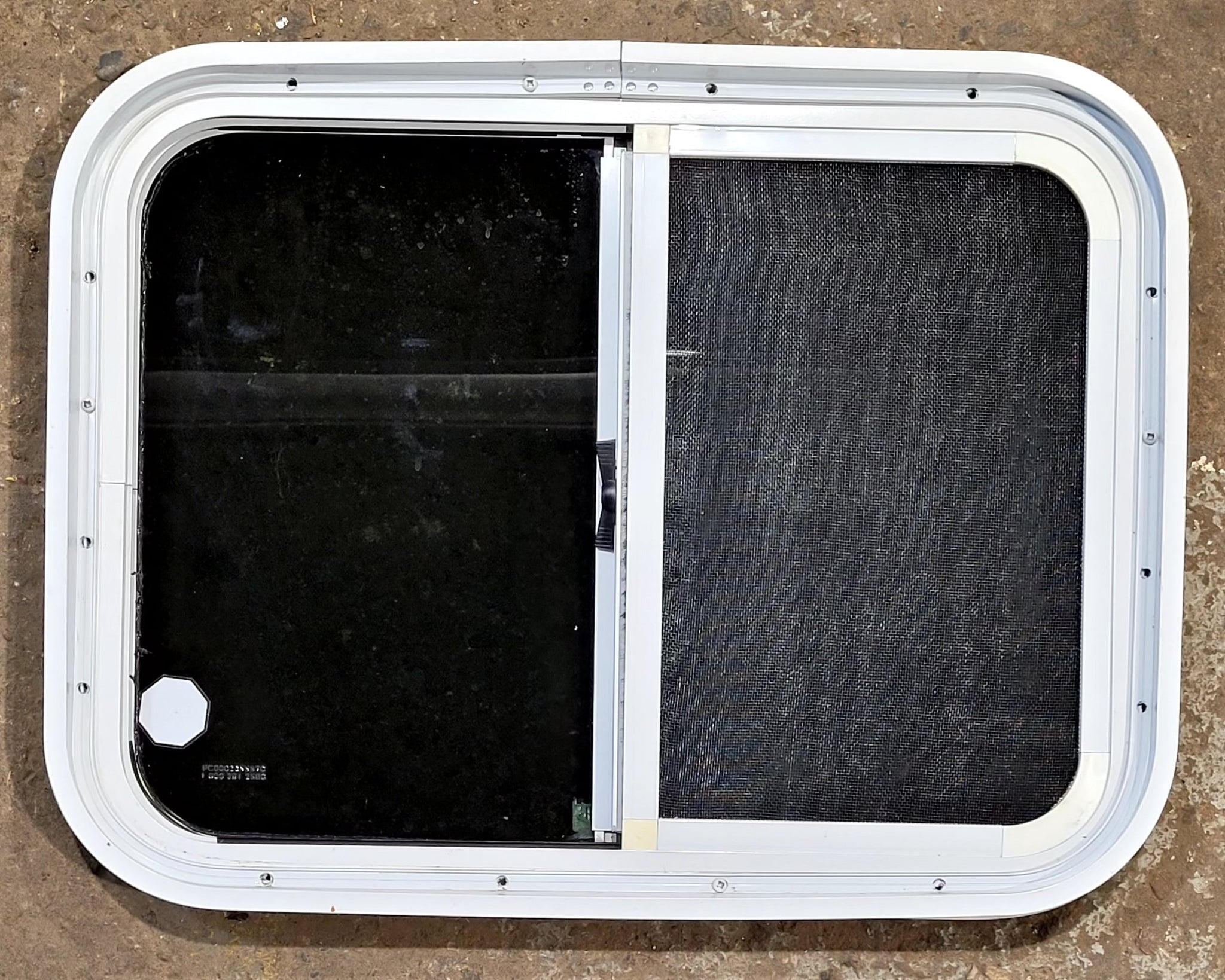 Used White Radius Opening Window : 23 1/2 W x 17 1/2 H x 1 3/4 D