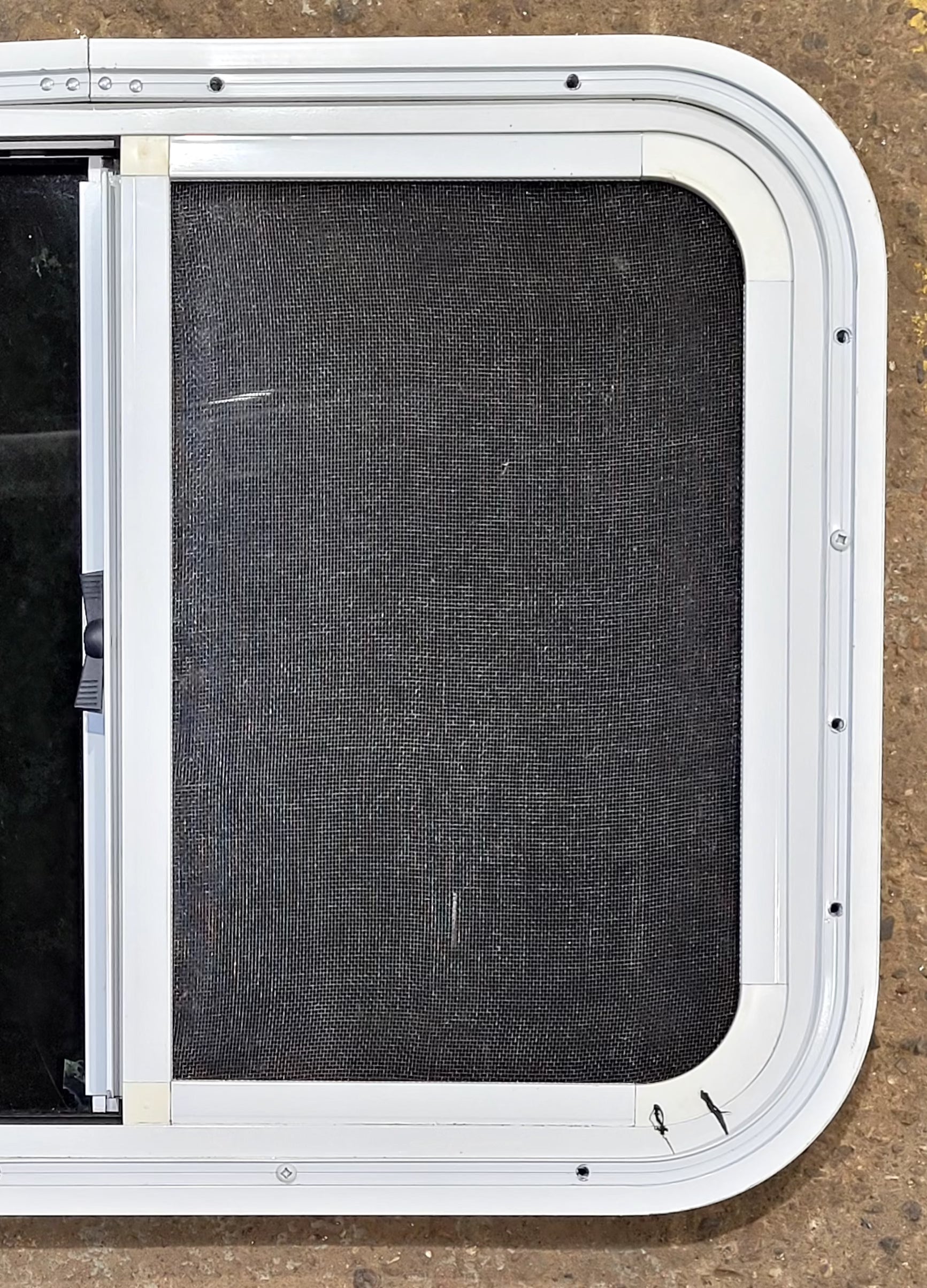 Used White Radius Opening Window : 23 1/2 W x 17 1/2 H x 1 1/4 D