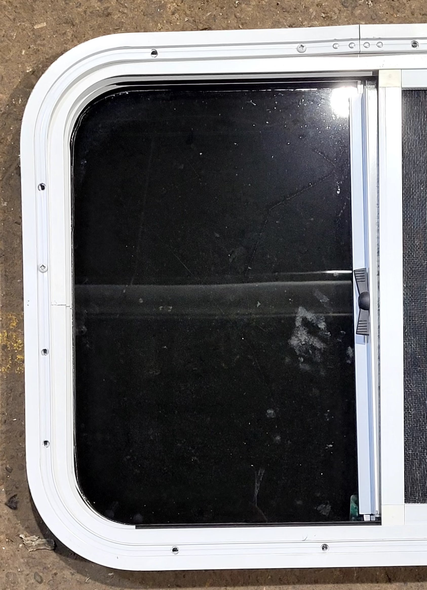 Used White Radius Opening Window : 23 1/2 W x 17 1/2 H x 1 1/4 D