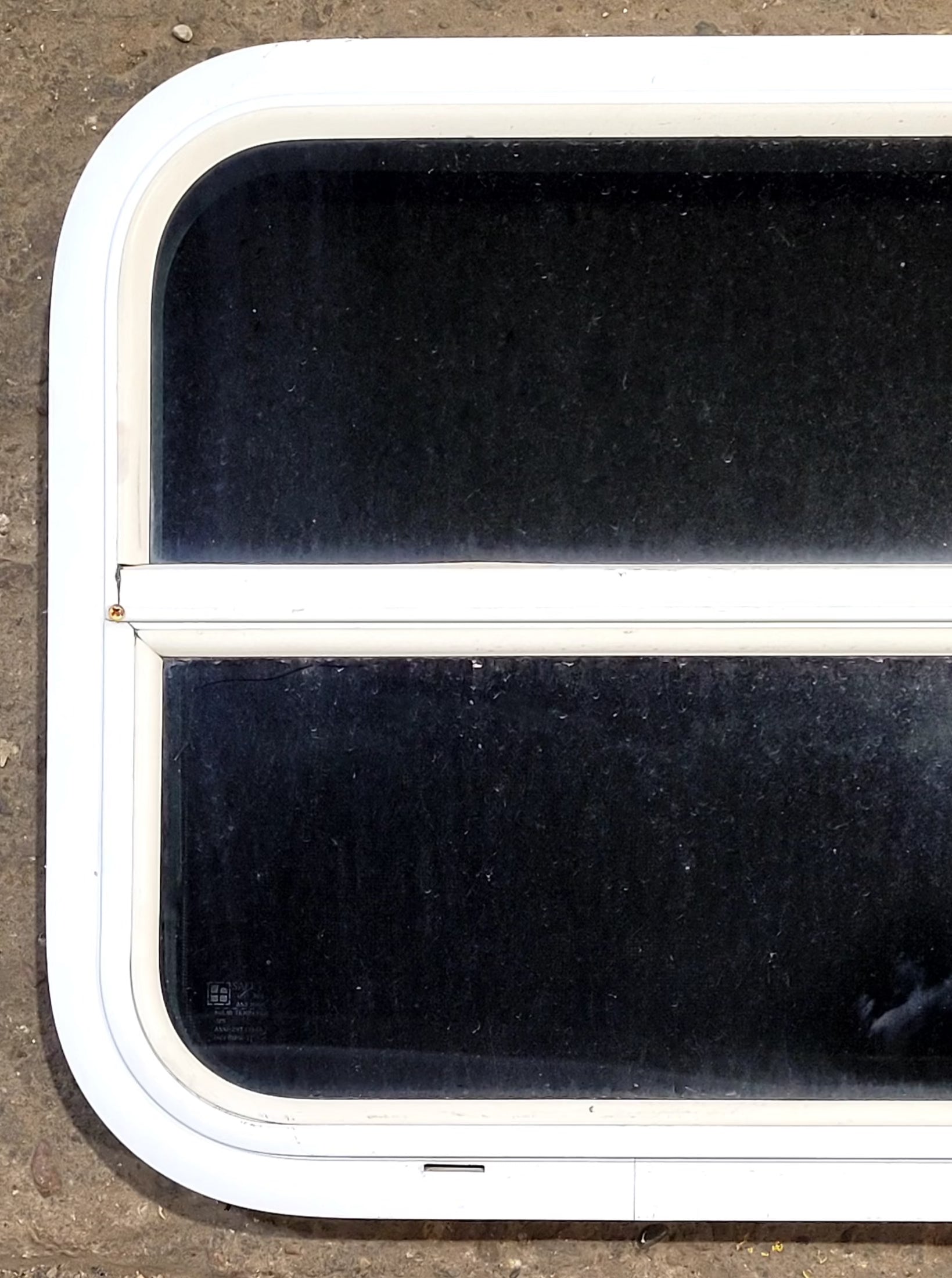Used White Radius Opening Window : 23 1/2 W x 17 1/2 H x 1 1/2 D