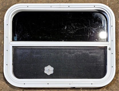 Used White Radius Opening Window : 23 1/2 W x 17 1/2 H x 1 1/2 D