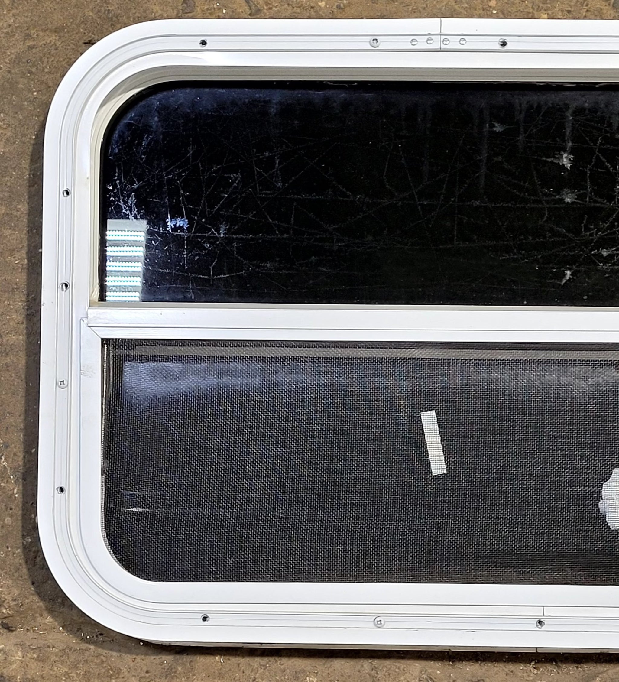 Used White Radius Opening Window : 23 1/2 W x 17 1/2 H x 1 1/2 D