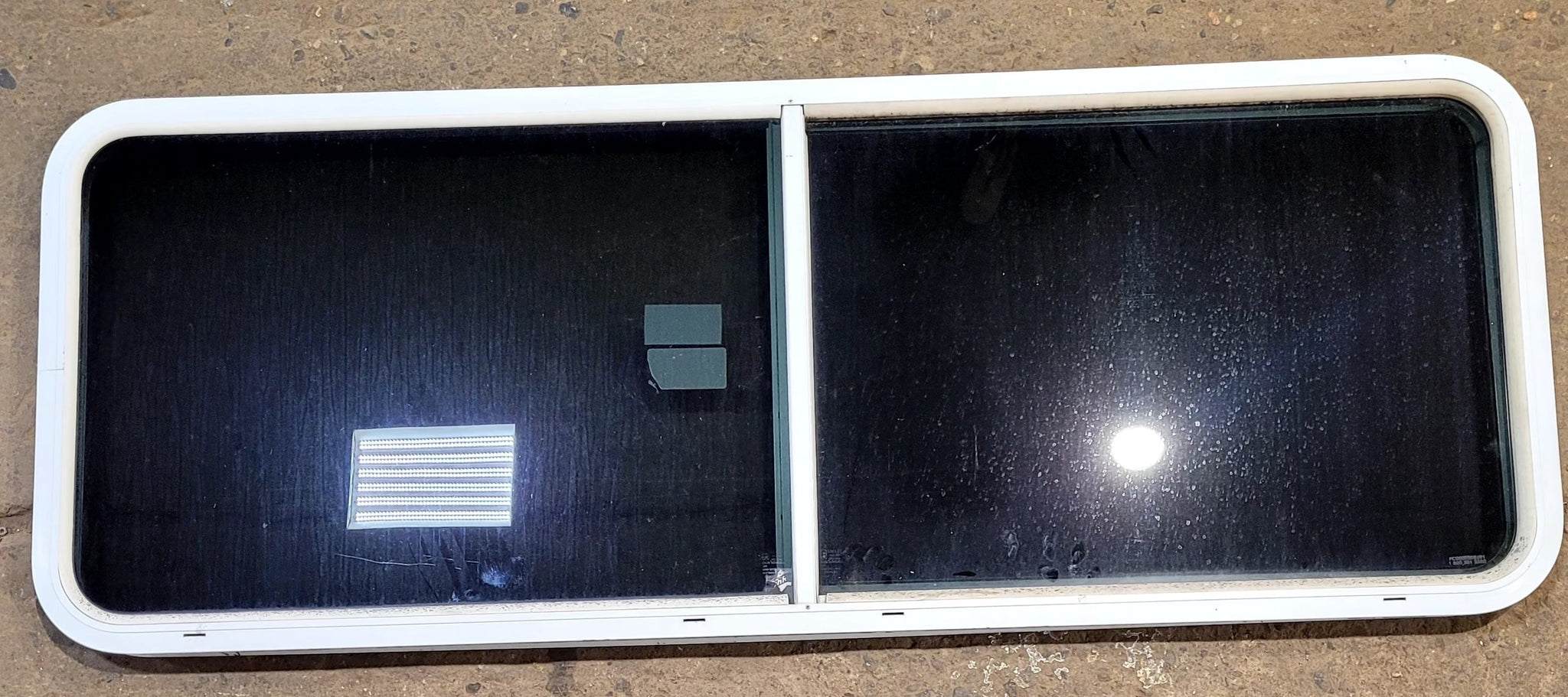 Used White Radius Emergency Opening Window : 59 1/2 W x 21 1/2 H x 1 3/4 D