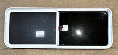 Used White Radius Emergency Opening Window : 59 1/2 W x 21 1/2 H x 1 3/4 D
