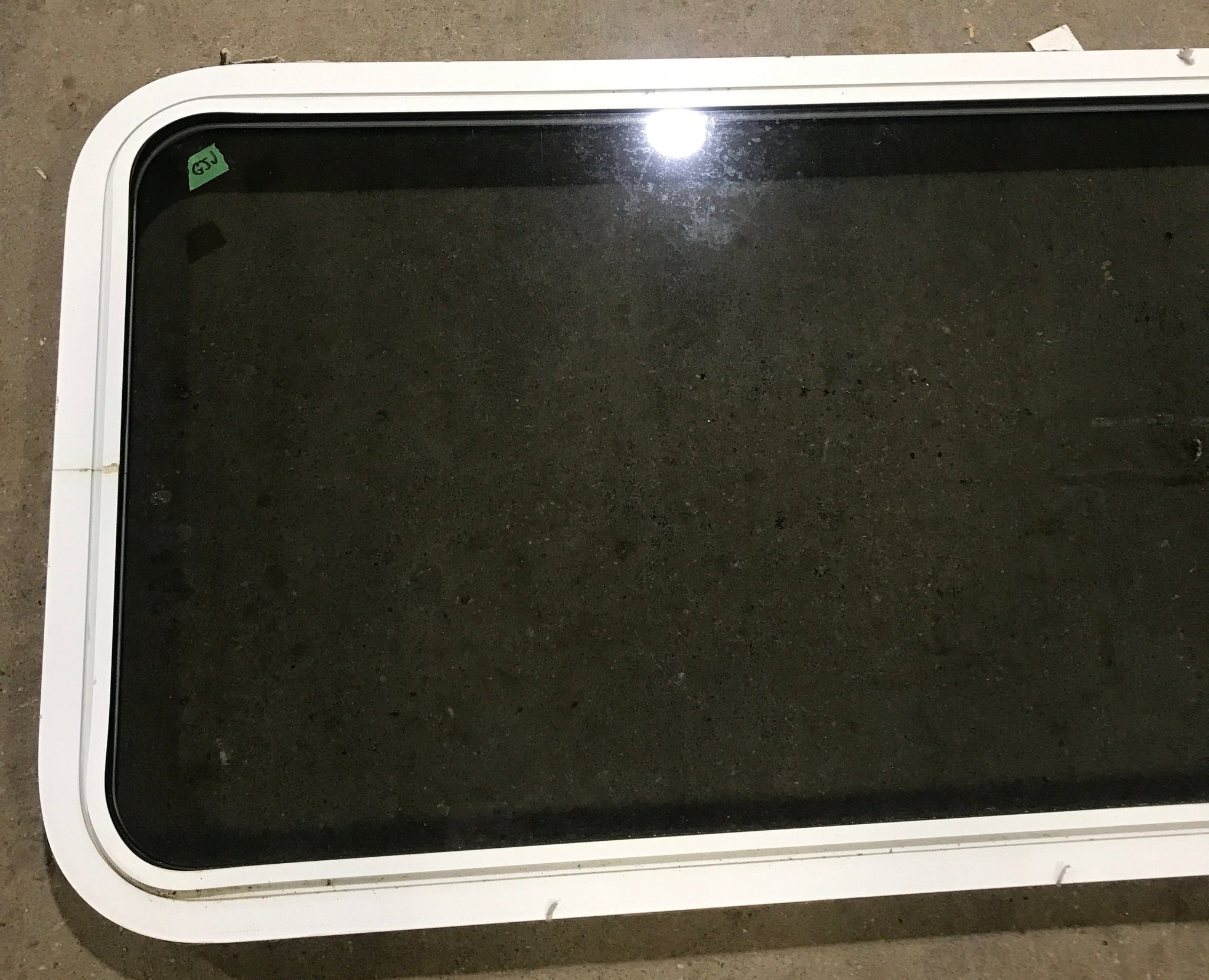 Used White Radius Non Opening Window : 60 W x 21 1/2 H x 1 7/8 D