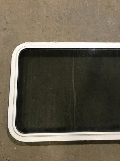 Used White Radius Non Opening Window : 47 3/4 W x 21 1/2 H x 2 D