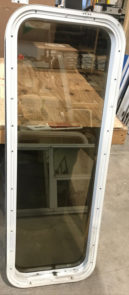 Used White Radius Non Opening Window : 45 1/2 W x 15 1/2 H x 2 D