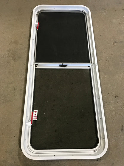Used White Radius Emergency Opening Window : 54 1/4 W x 21 3/4 H x 2 D
