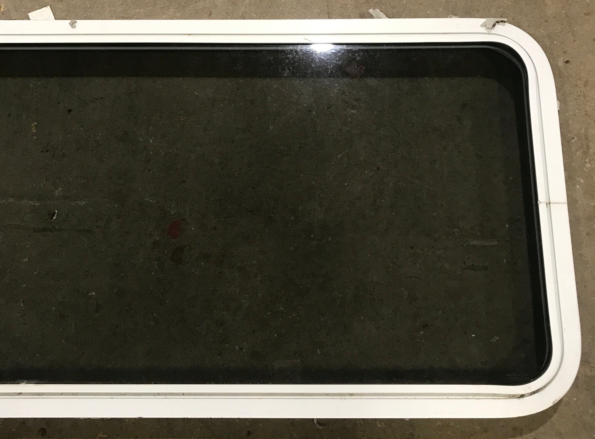 Used White Radius Non Opening Window : 60 W x 21 1/2 H x 1 7/8 D