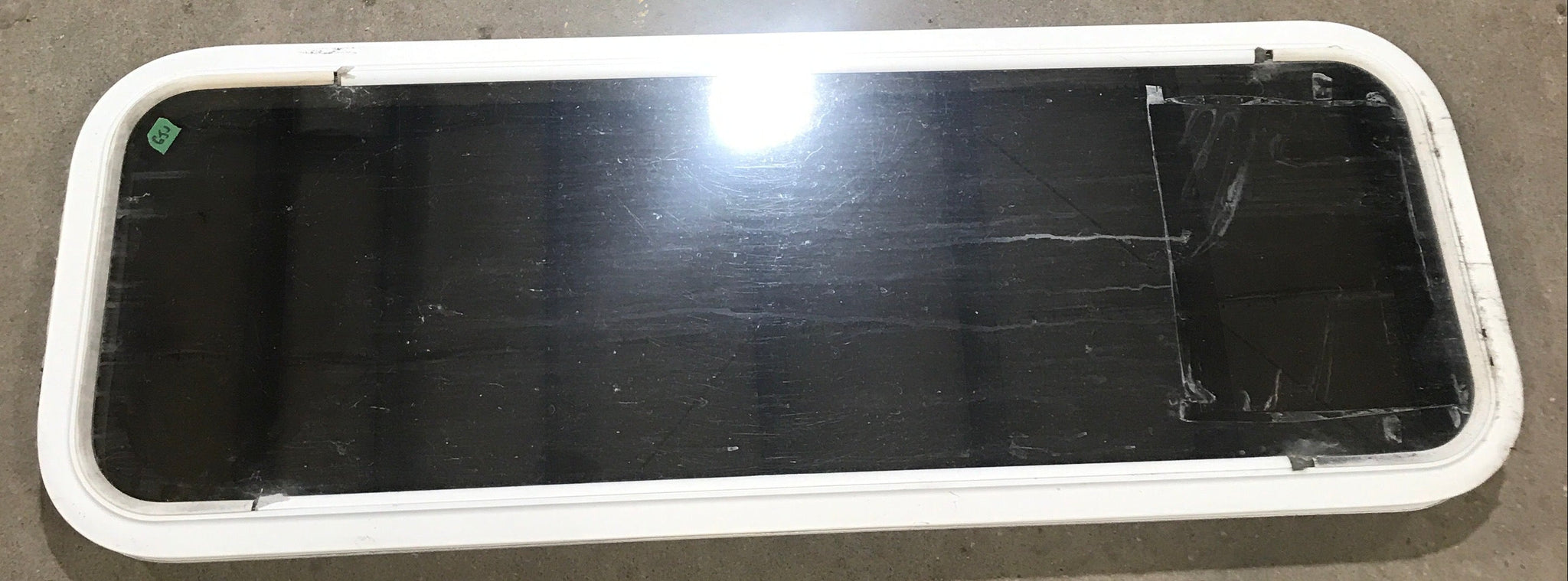 Used White Radius Non Opening Window : 45 1/2 W x 15 1/2 H x 1 7/8 D