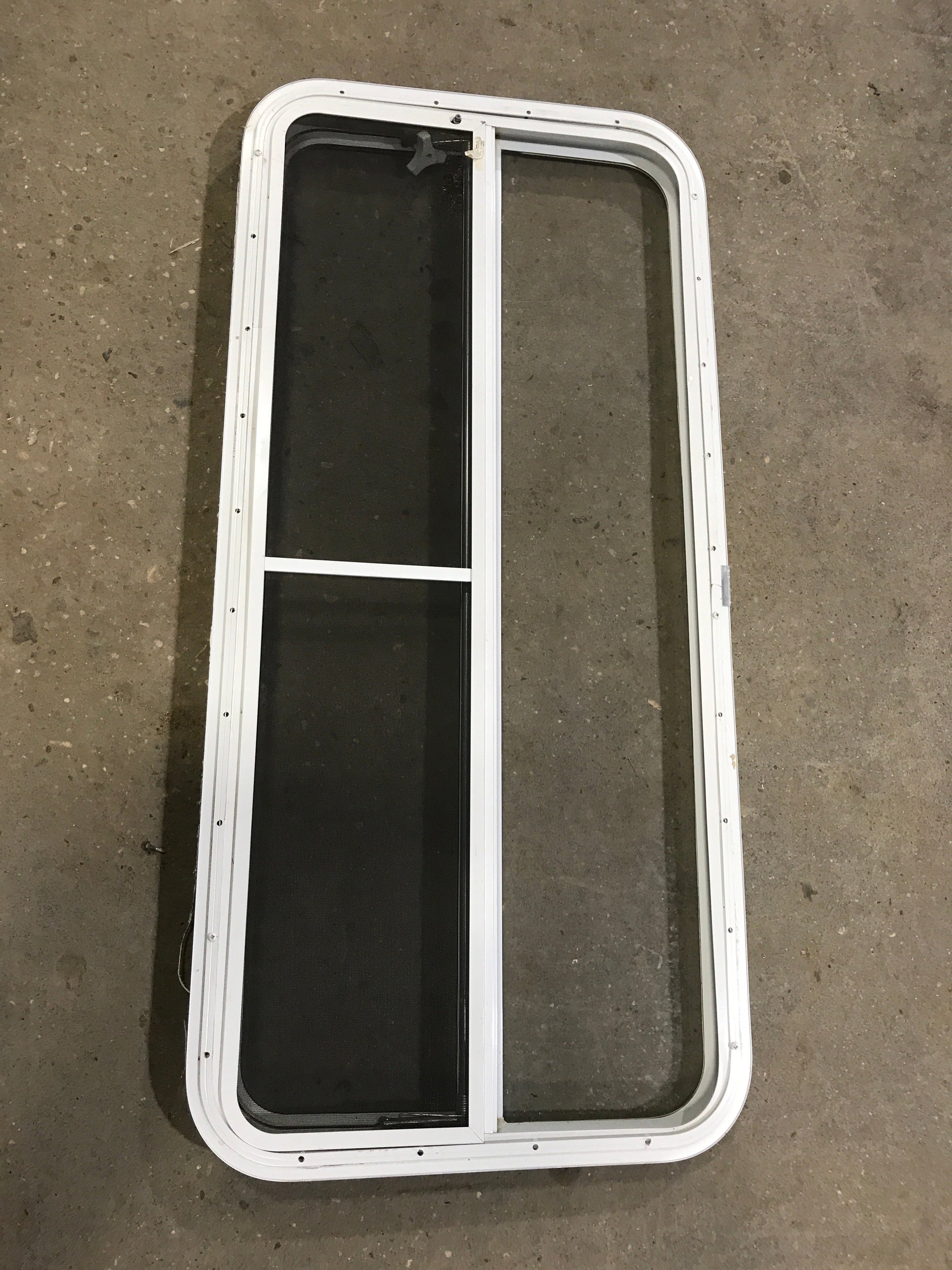 Used White Radius Emergency Opening Window : 47 1/2 W x 21 1/2 H x 1 1/2 D