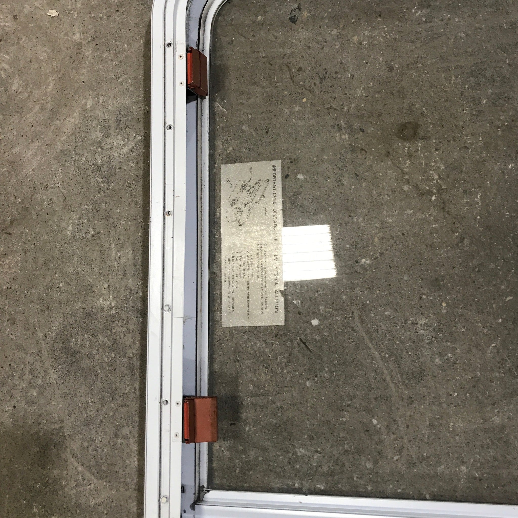 Used White Radius Emergency Opening Window : 35 1/2 W x 21 1/2 H x 1 7/8 D