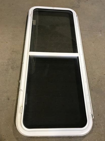Used White Radius Emergency Opening Window : 54 1/4 W x 21 3/4 H x 2 D