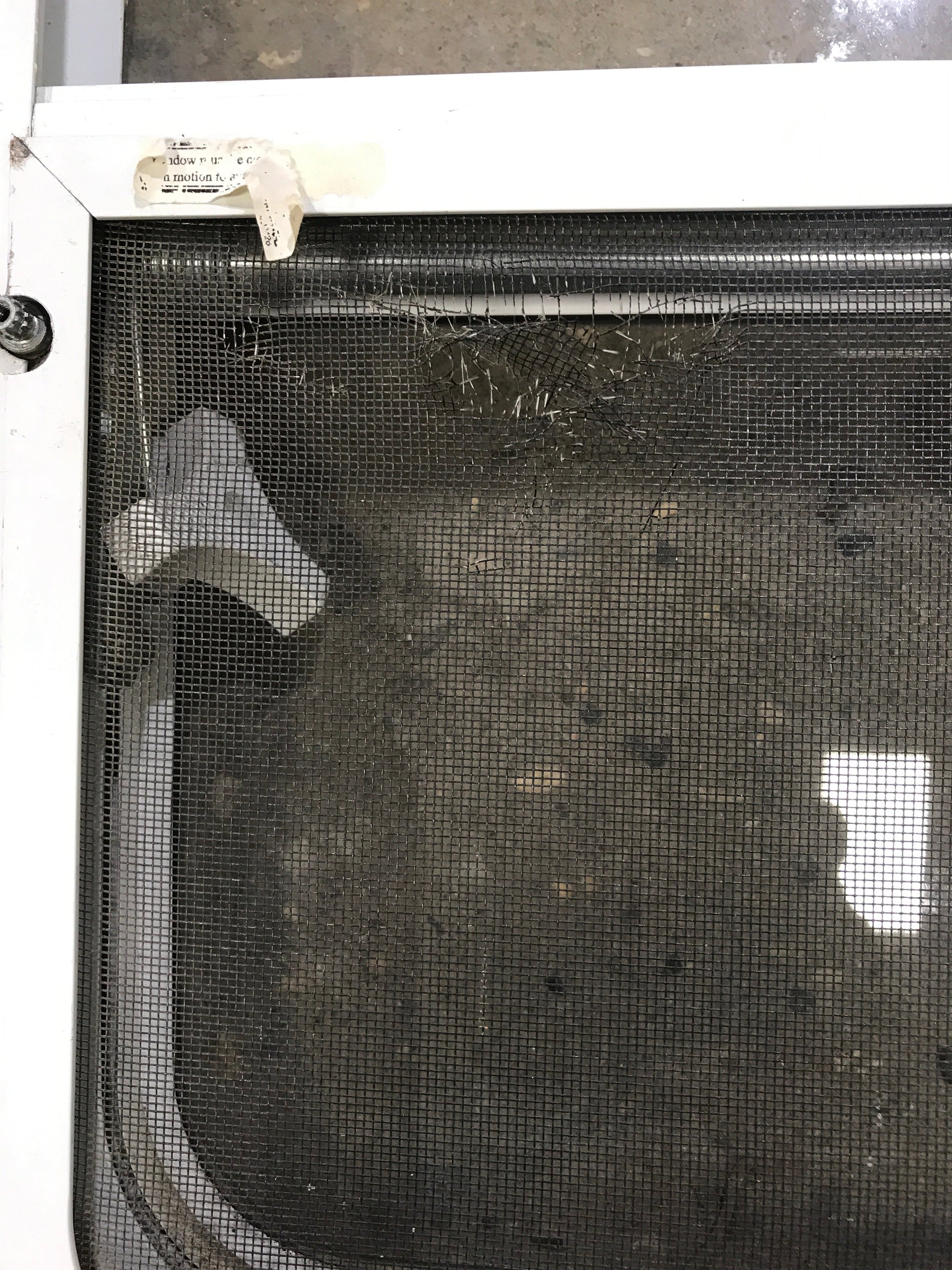 Used White Radius Emergency Opening Window : 47 1/2 W x 21 1/2 H x 1 1/2 D