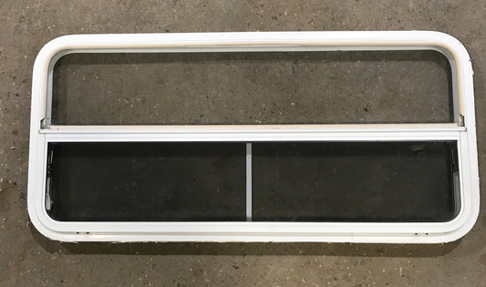 Used White Radius Emergency Opening Window : 47 1/2 W x 21 1/2 H x 1 1/2 D