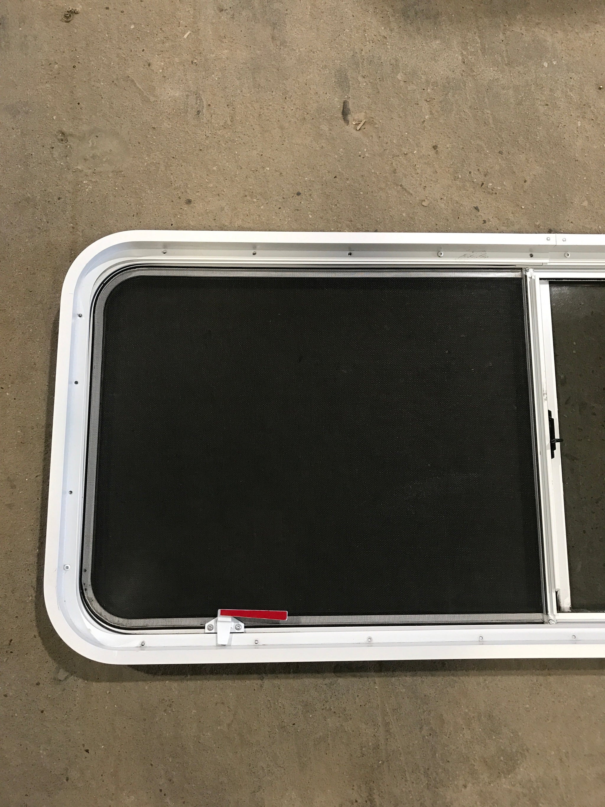 Used White Radius Emergency Opening Window : 54 1/4 W x 21 3/4 H x 2 D