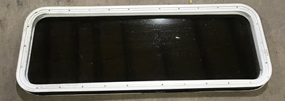 Used White Radius Non Opening Window : 45 1/2 W x 15 1/2 H x 1 7/8 D