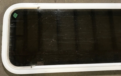 Used White Radius Non Opening Window : 45 1/2 W x 15 1/2 H x 1 7/8 D