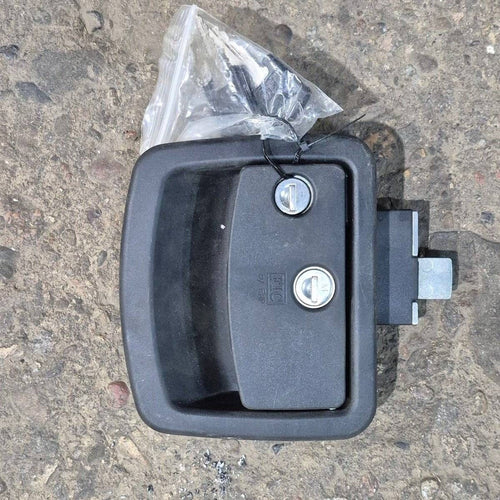 Used FIC Entry Door Lock Faceplate, With Deadbolt, Black - Leonardo