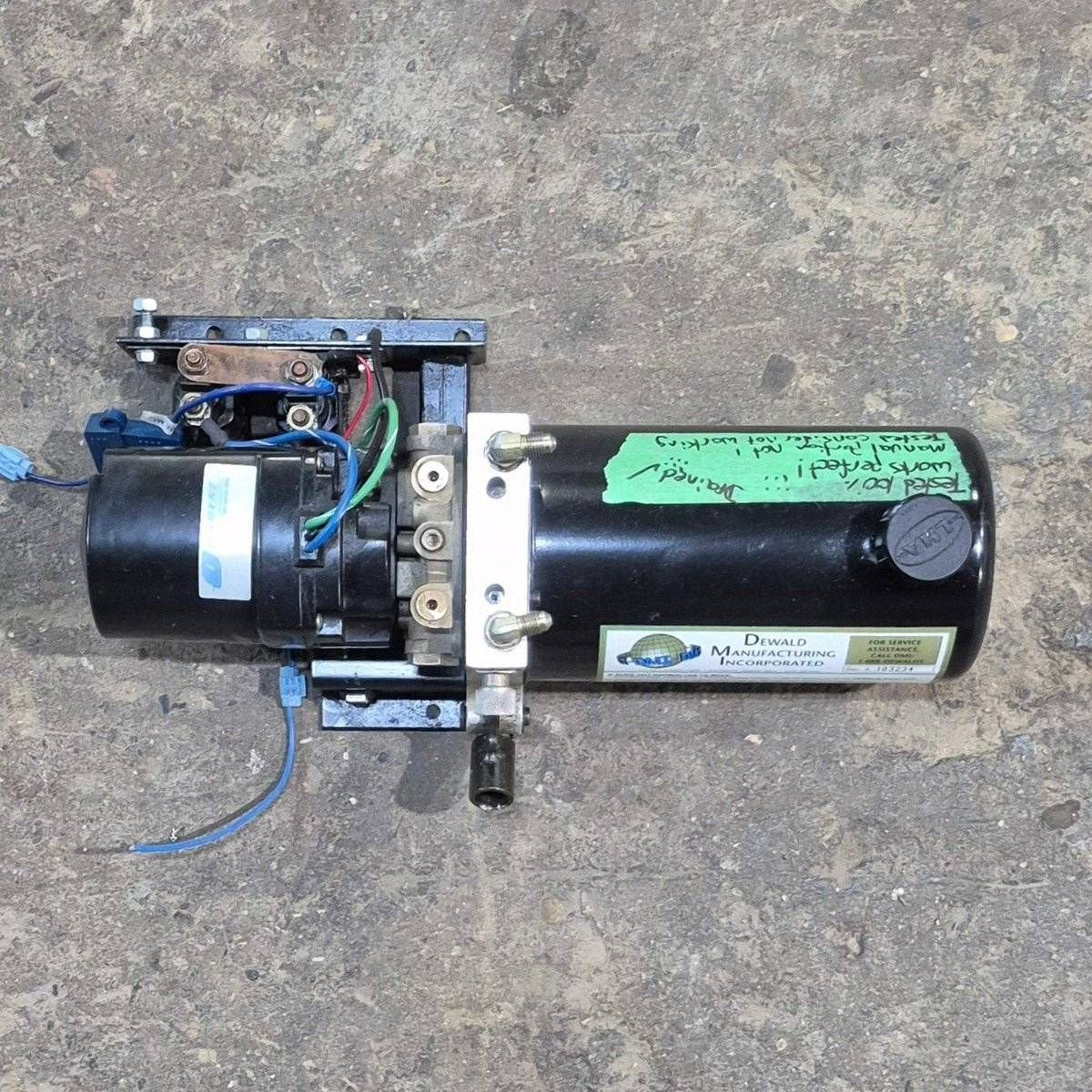 Used Dewald RV Slide Out Hydraulic Pump/ Motor/ Tank Assembly