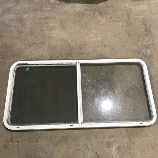 Used White Radius Opening Window - 54.5 X 25.5 X 1.875