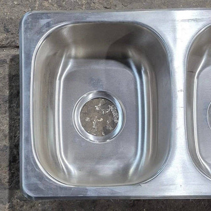 Used Stainless Steel Double Kitchen Sink - 25 1/8 X 13 1/8