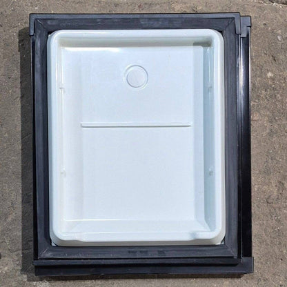 Used Norcold Refrigerator Upper (Freezer) Right Side Door, Black , 19 1/4 X 16 3/8 - 634073
