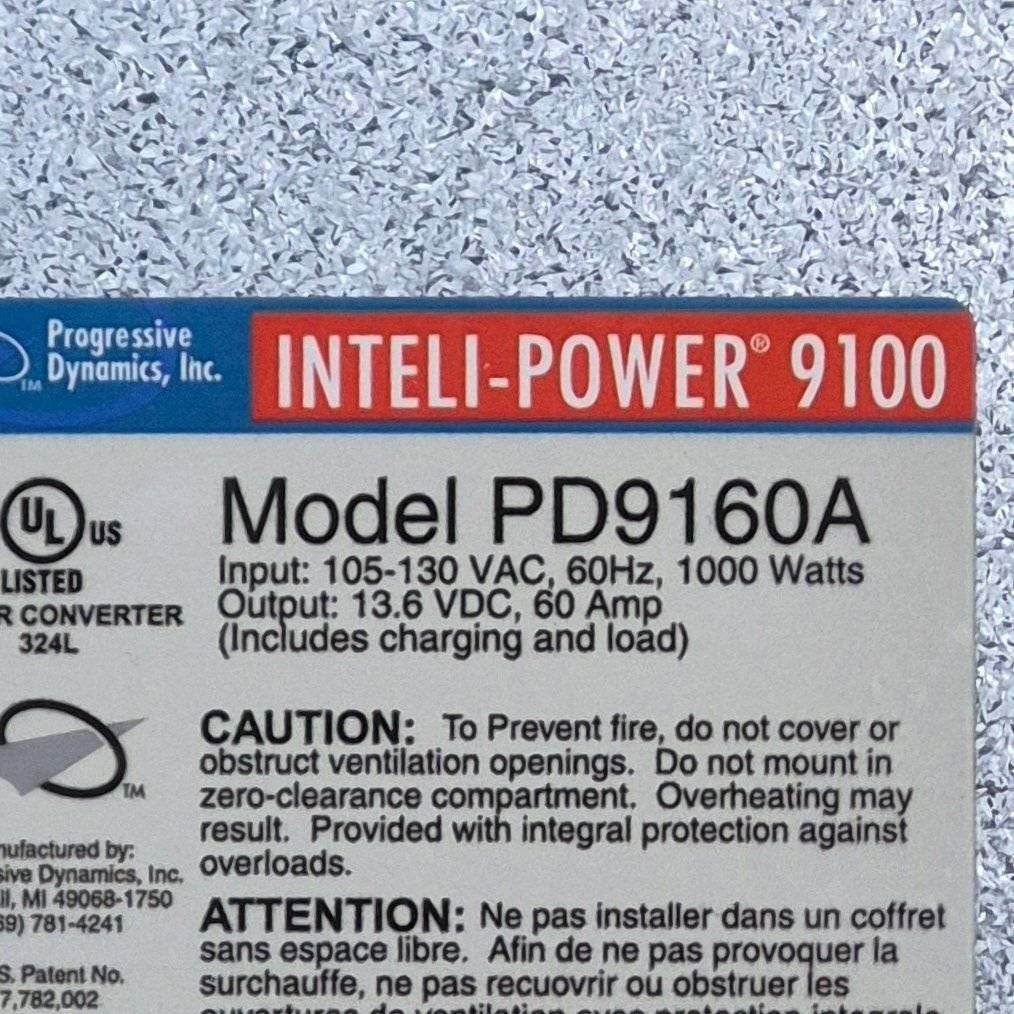 Used Progressive Dynamics Converter Charger, 60 AMP - Inteli-Power 9100 , PD9160A