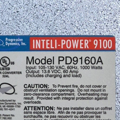 Used Progressive Dynamics Converter Charger, 60 AMP - Inteli-Power 9100 , PD9160A
