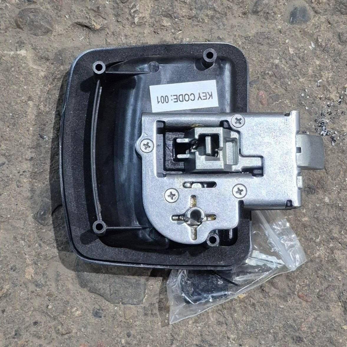 Used FIC Entry Door Lock Faceplate, With Deadbolt, Black - Leonardo