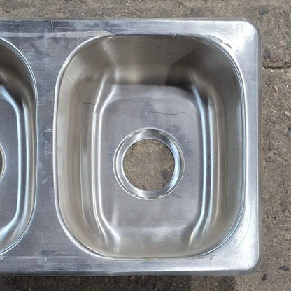 Used Stainless Steel Double Kitchen Sink - 25 1/8 X 13 1/8