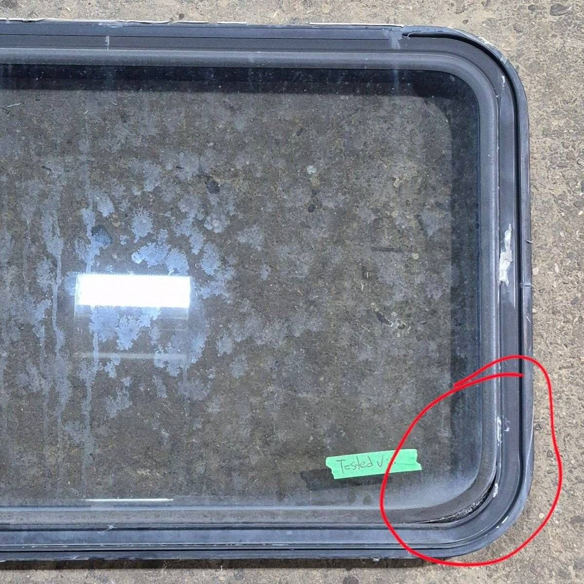 Used Black Radius Emergency Opening Window - 35 1/8 X 21 1/4 X 1 7/8