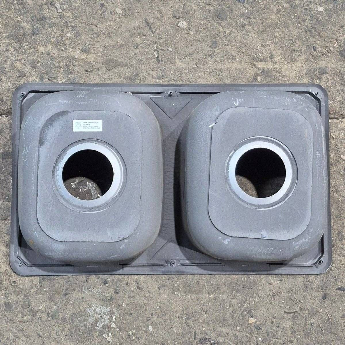 Used Stainless Steel Double Kitchen Sink - 25 1/8 X 13 1/8