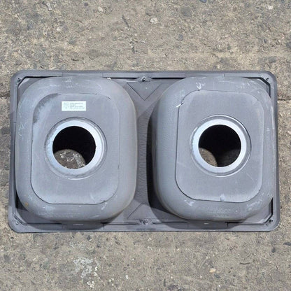 Used Stainless Steel Double Kitchen Sink - 25 1/8 X 13 1/8