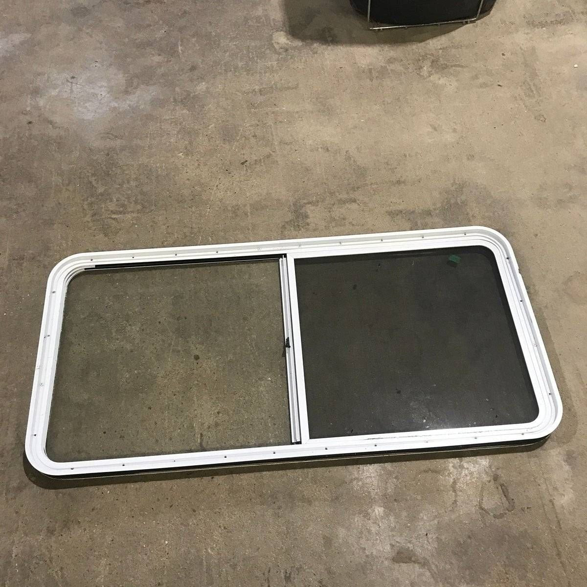 Used White Radius Opening Window - 54.5 X 25.5 X 1.875