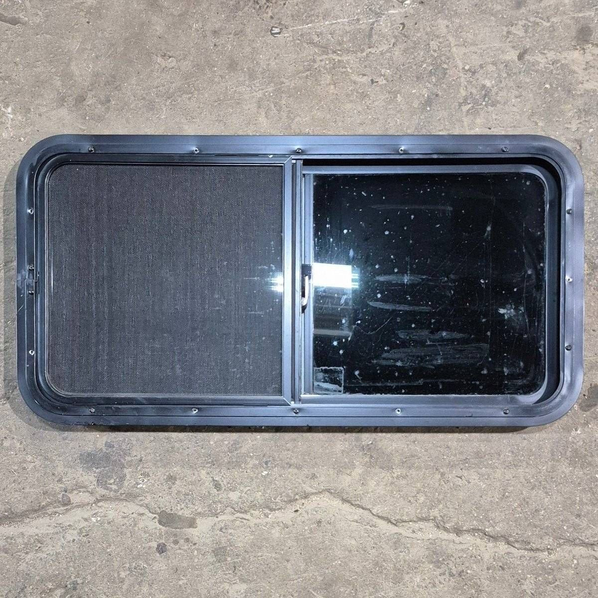 Used Black Radius Opening Window - 36 1/8 X 17 1/2 X 1 7/8