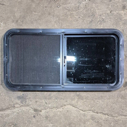 Used Black Radius Opening Window - 36 1/8 X 17 1/2 X 1 7/8