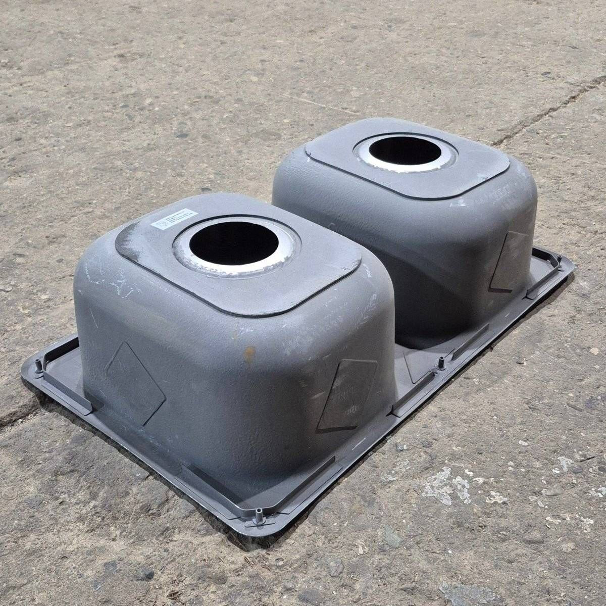 Used Stainless Steel Double Kitchen Sink - 25 1/8 X 13 1/8