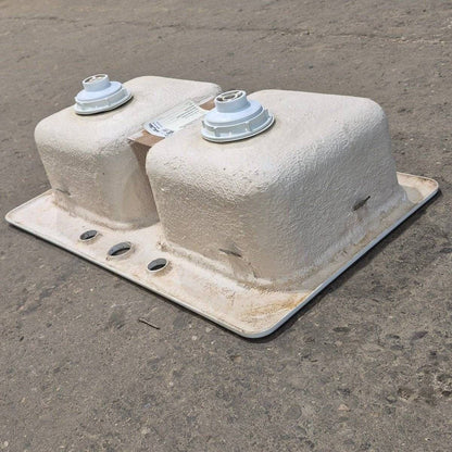 Used White Double Kitchen Sink - 29 x 17 1/2 x 9 1/2