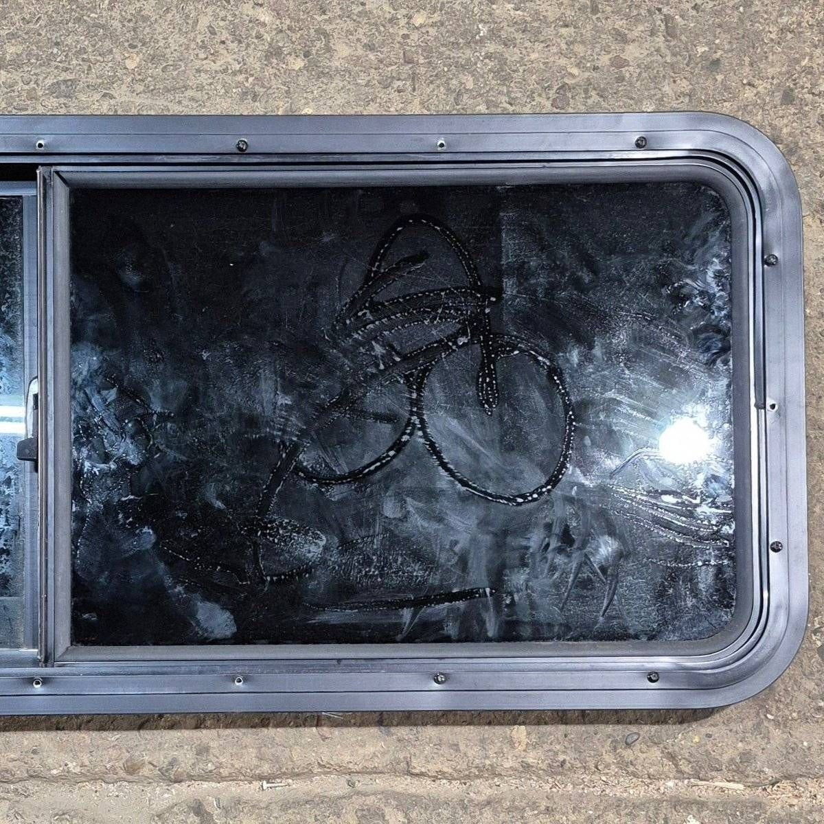 Used Black Radius Opening Window - 47 1/2 X 17 1/2 X 1 7/8
