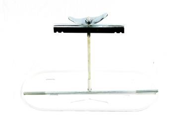 Propane Tank Rack Fleming Sales 16759 Pan Tray Type Hold Down Bracket; White; Steel