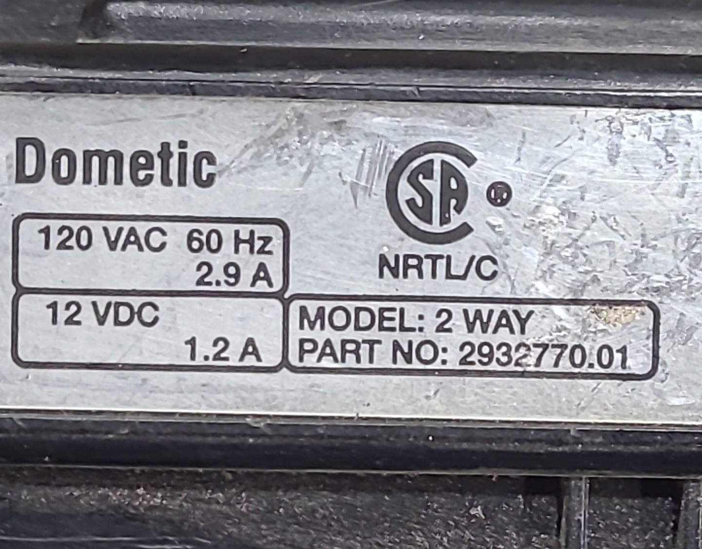 Used Dometic Refrigerator Control Board 2 Way 2932770.01