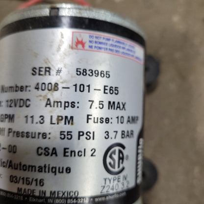 Used SHURflo Water Pump Motor Assembly - 4008-101-E65