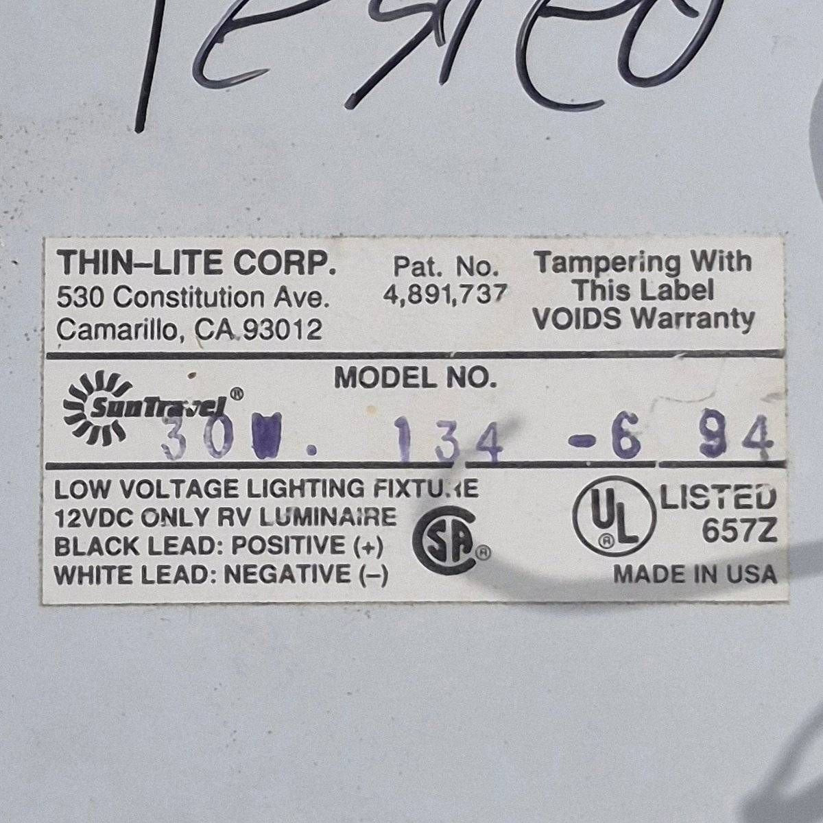 Used Thin-Lite Dual Fluorescent Light Fixture - Model 134